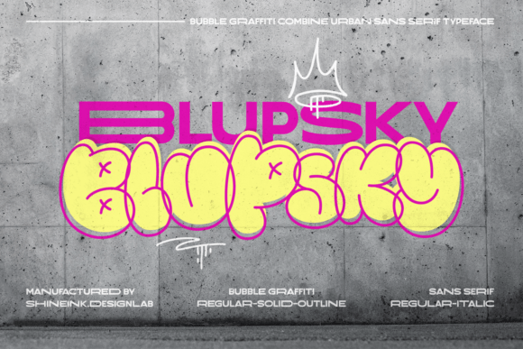 Blupsky Font - Bubble Lettering Fonts