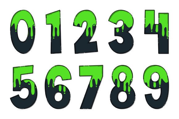 Green Slime Font PNG with transparent background - Preview 3
