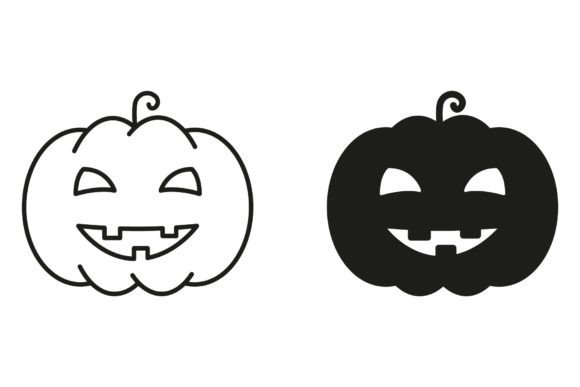 Halloween Pumpkin Line & Solid Icon