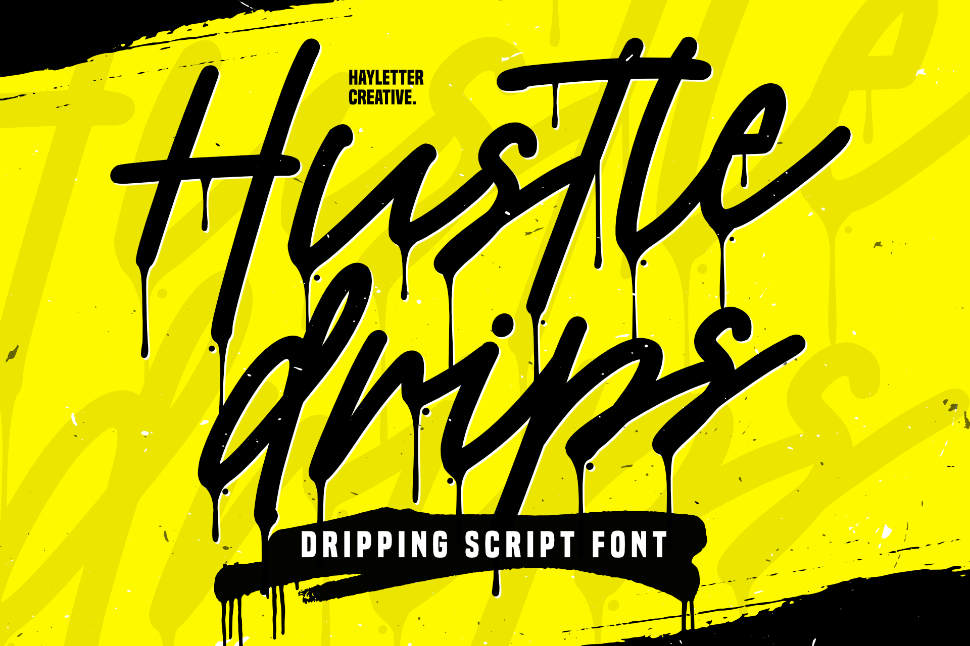 Hustle Drips preview: dripping ink streetwear lettering