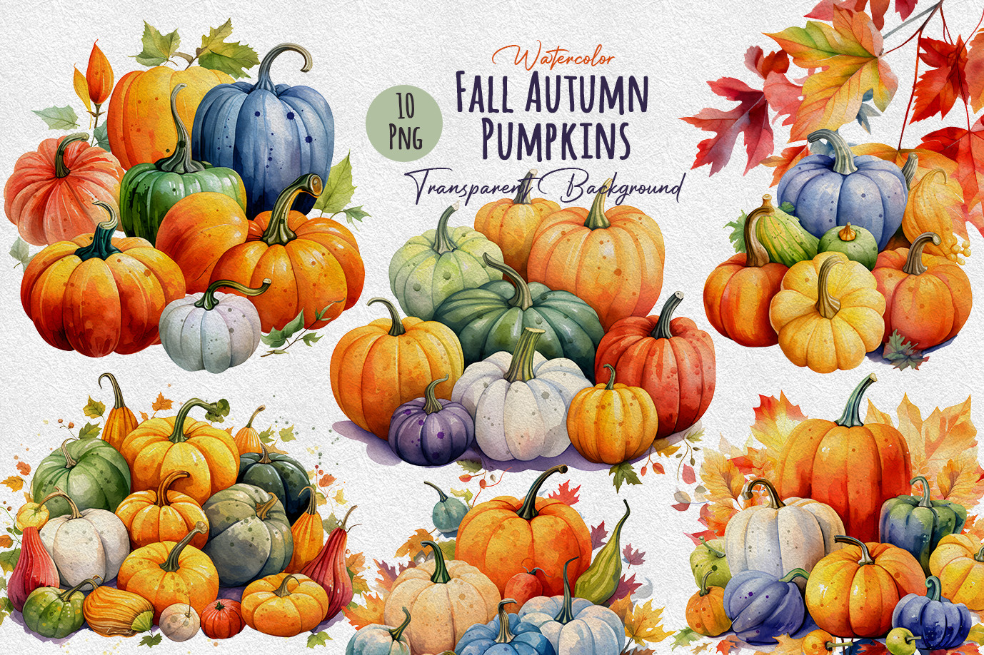 Watercolor Autumn Halloween Pumpkin Graphic by Designbible · Creative ...