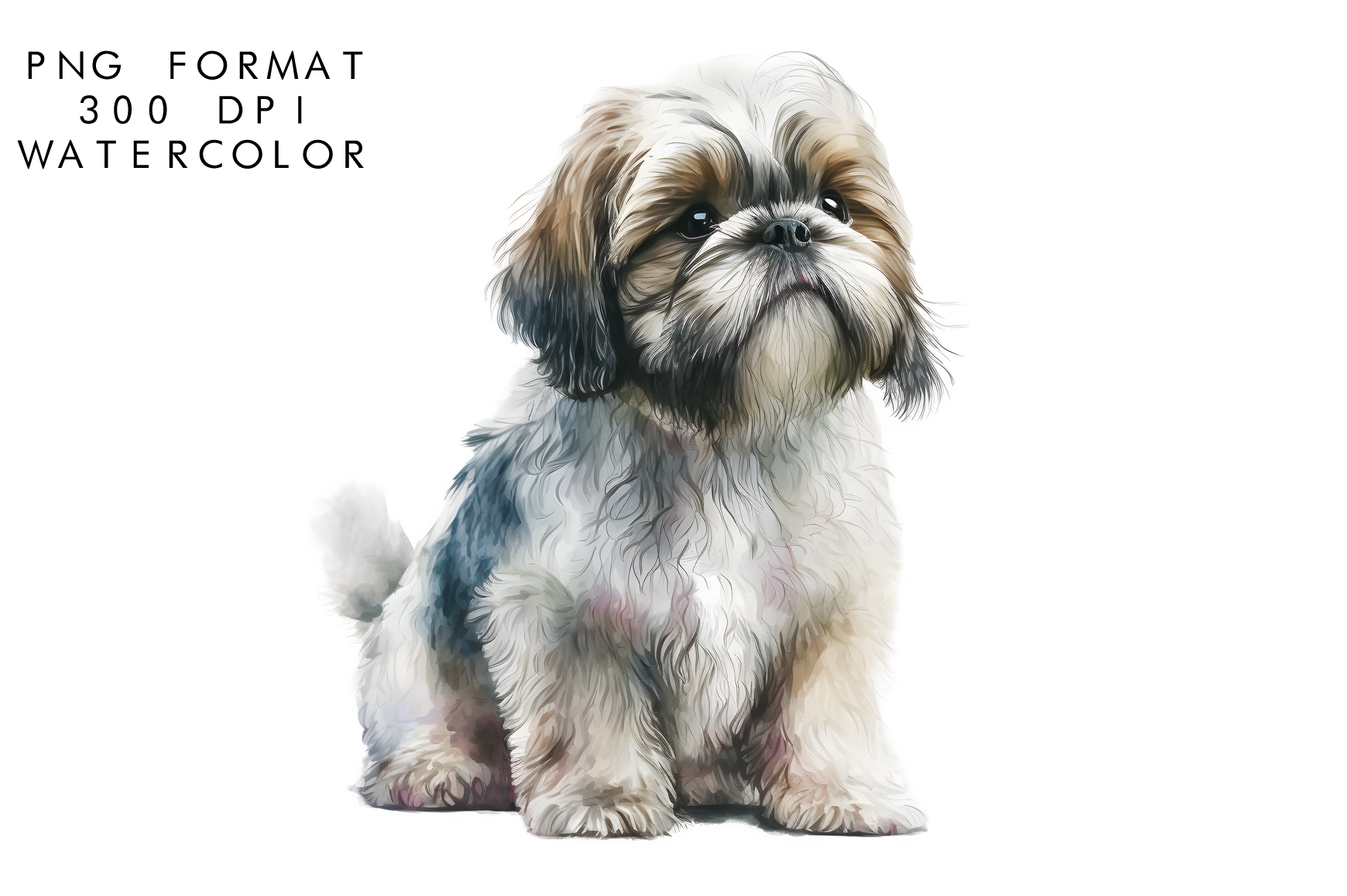Watercolor Shih Tzu Dog Sublimation Graphic by WatercolorByKr ...