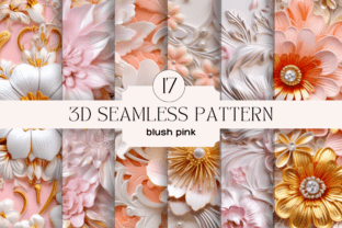 3D Seamless Floral Pattern Blush Pink Graphic by Wonderworkart ...