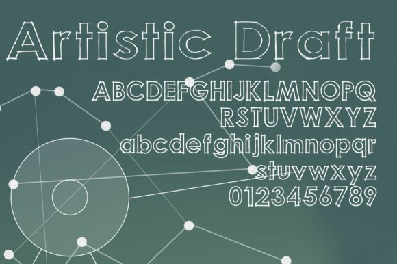 Artistic Draft Font PNG with transparent background - Preview 2