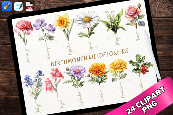Birthflower BirthMonth Botanical PNG