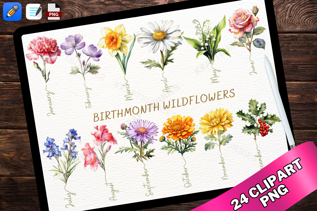 Birthflower BirthMonth Botanical PNG
