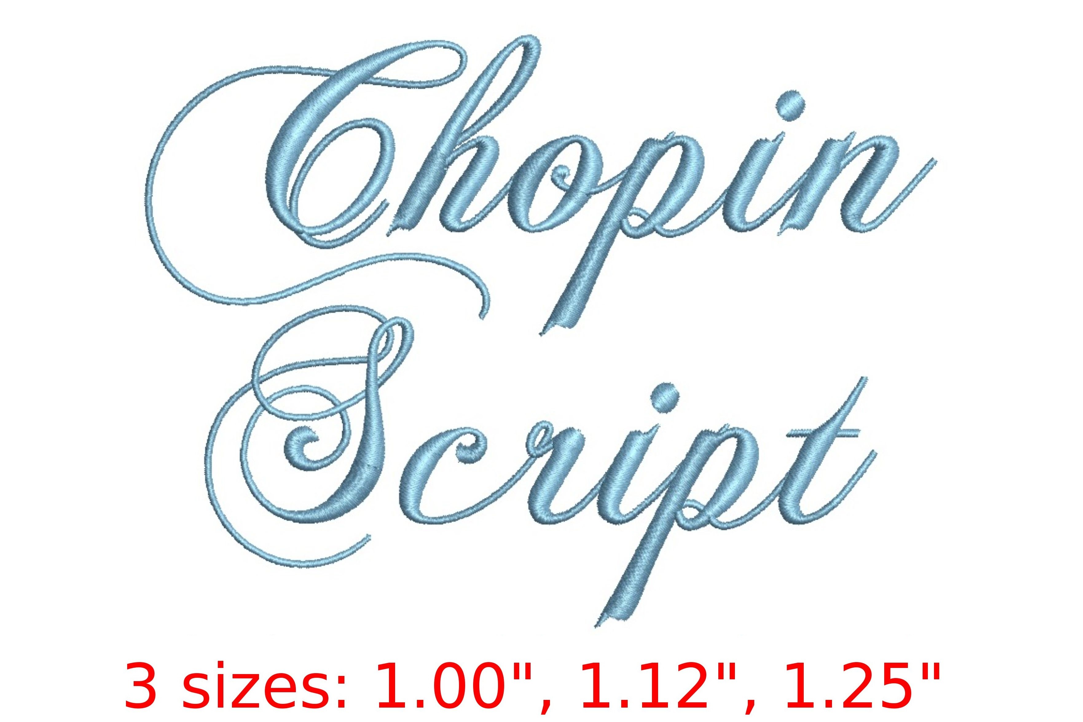 Chopin Script Embroidery Font