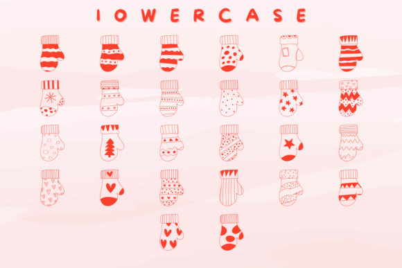 Christmas Gloves Font PNG with transparent background - Preview 1