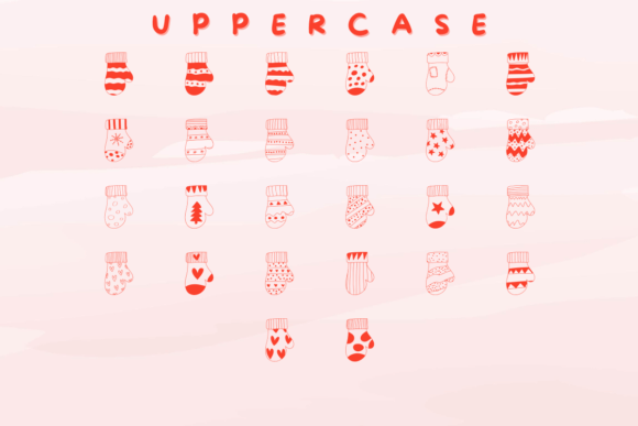 Christmas Gloves Font PNG with transparent background - Preview 2