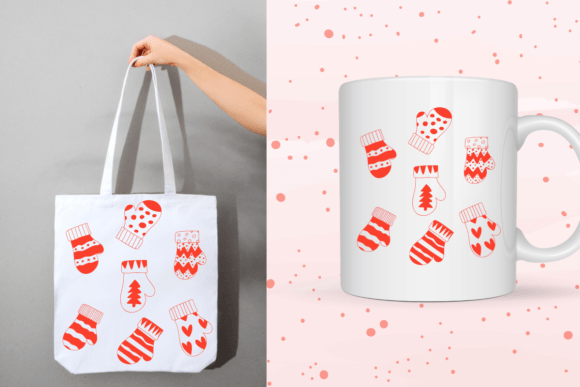 Christmas Gloves Font PNG with transparent background - Preview 3