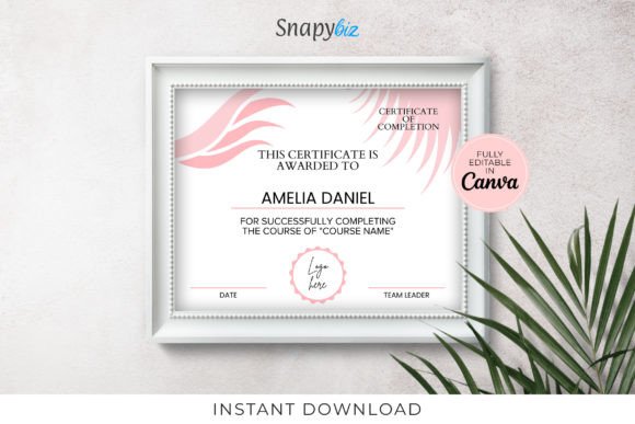 Editable Eyelash Hair Canva Certificate