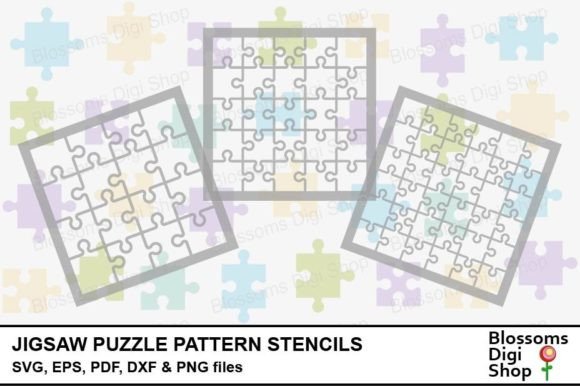 Jigsaw Puzzle Pattern Stencils