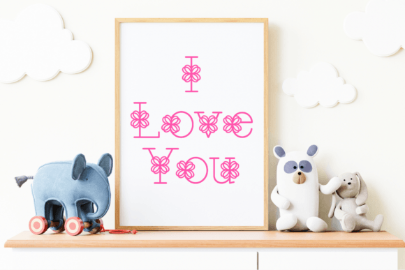 Pretty Flowers Font PNG with transparent background - Preview 4