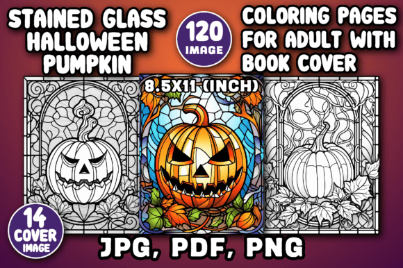 120 Stained Glass Pumpkin Coloring Pages