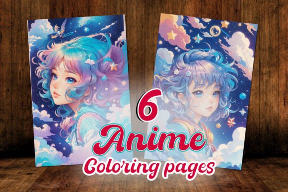 6 Anime Portraits Coloring Pages - Kdp
