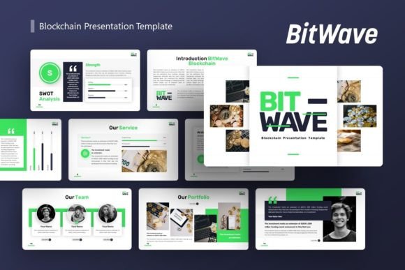 Preview of Blockchain Presentation - BitWave technology presentation template