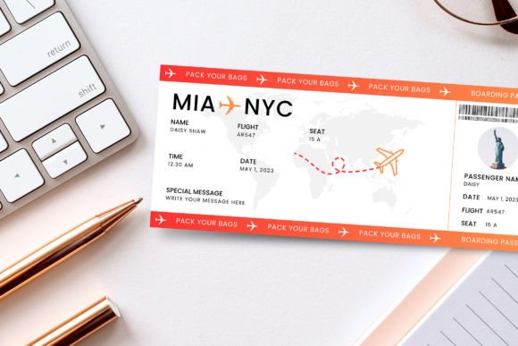 Canva Editable Boarding Pass Template