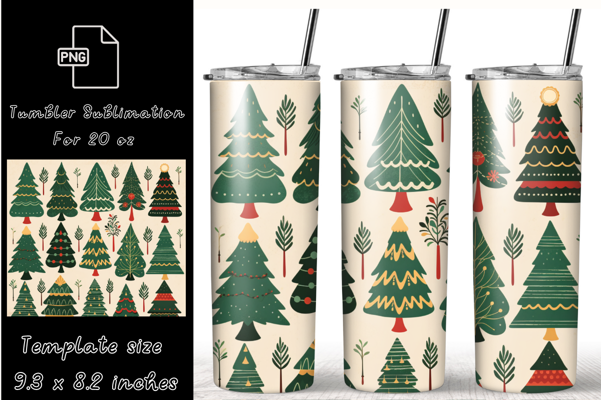 Christmas Tree Tumbler Wrap Sublimation Graphic by sasikharn · Creative ...
