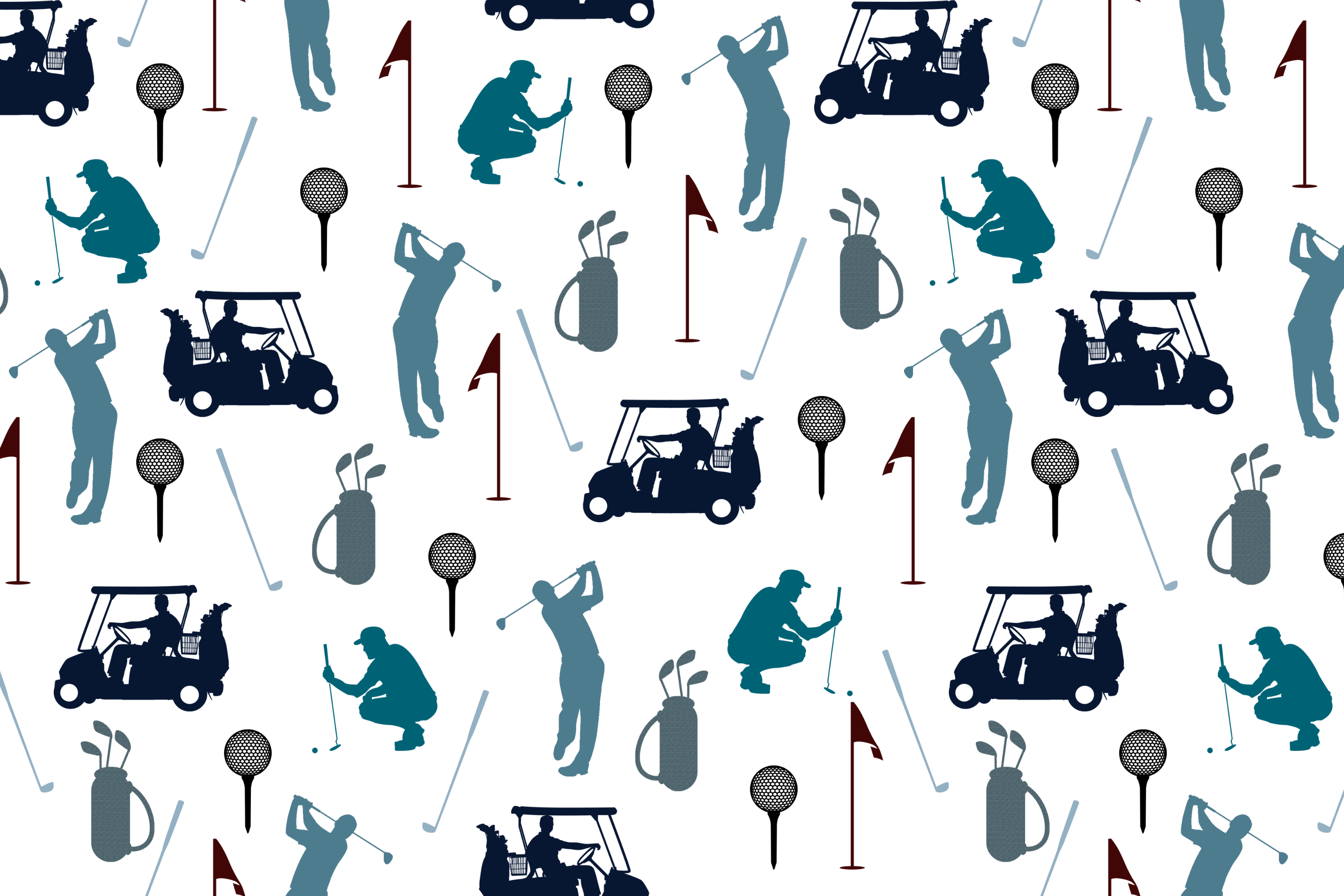 Colorful Golf Seamless Pattern