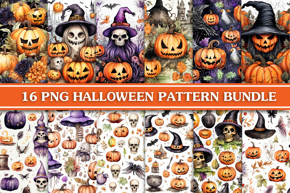 Halloween Watercolor Seamless Pattern Graphic by Cat Lady · Creative ...