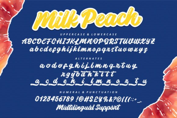 Milk Peach Font PNG with transparent background - Preview 4