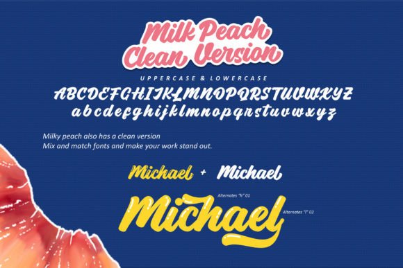 Milk Peach Font PNG with transparent background - Preview 5