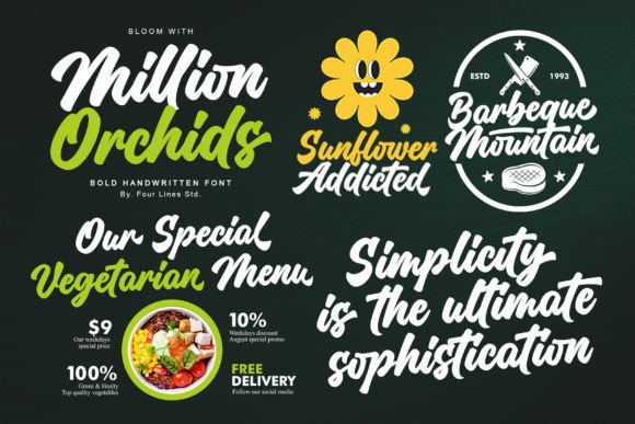 Million Orchids Font PNG with transparent background - Preview 1