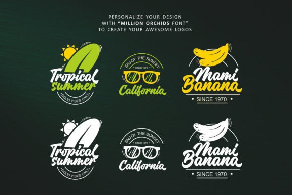 Million Orchids Font PNG with transparent background - Preview 3