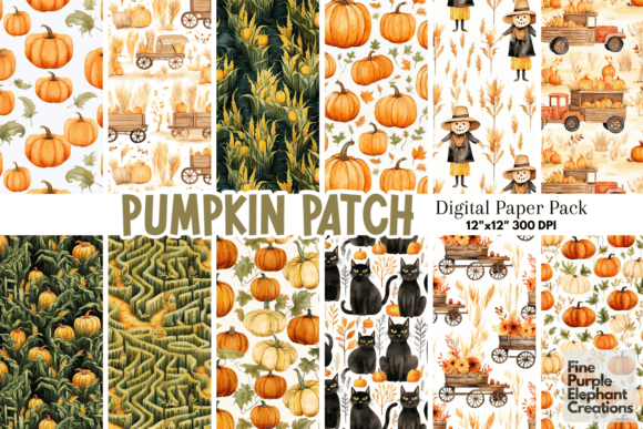 Pumpkin Patch Paper | Fall Pattern