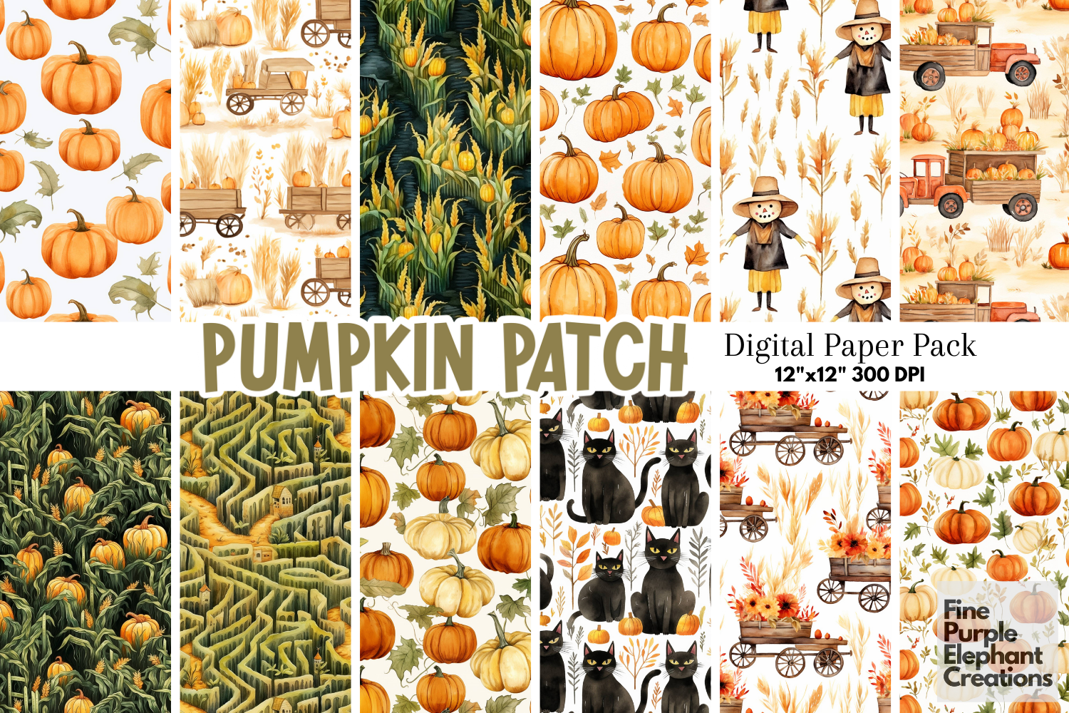 Pumpkin Patch Paper | Fall Pattern