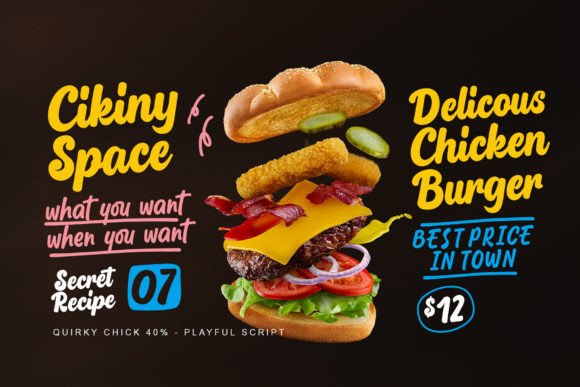 Quirk Chick Font PNG with transparent background - Preview 4