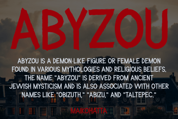 Abyzou Font PNG with transparent background - Preview 1