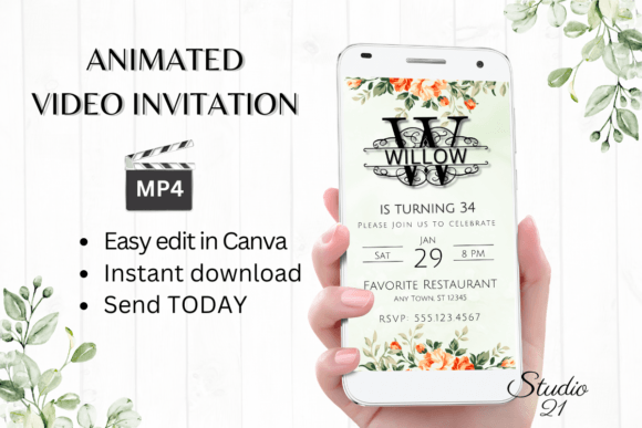 Animated Invitation (Monogram Letter W)