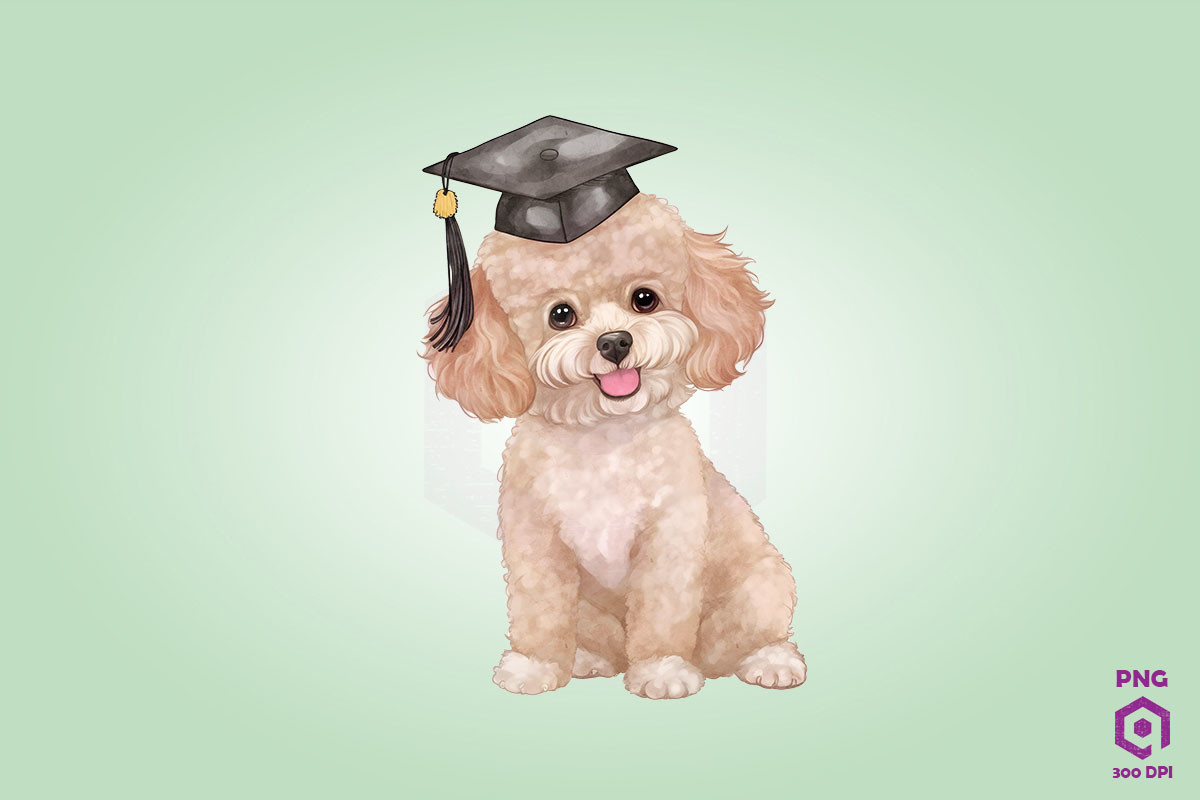 Graduation Poodle Dog Graphic by Quoteer · Creative Fabrica