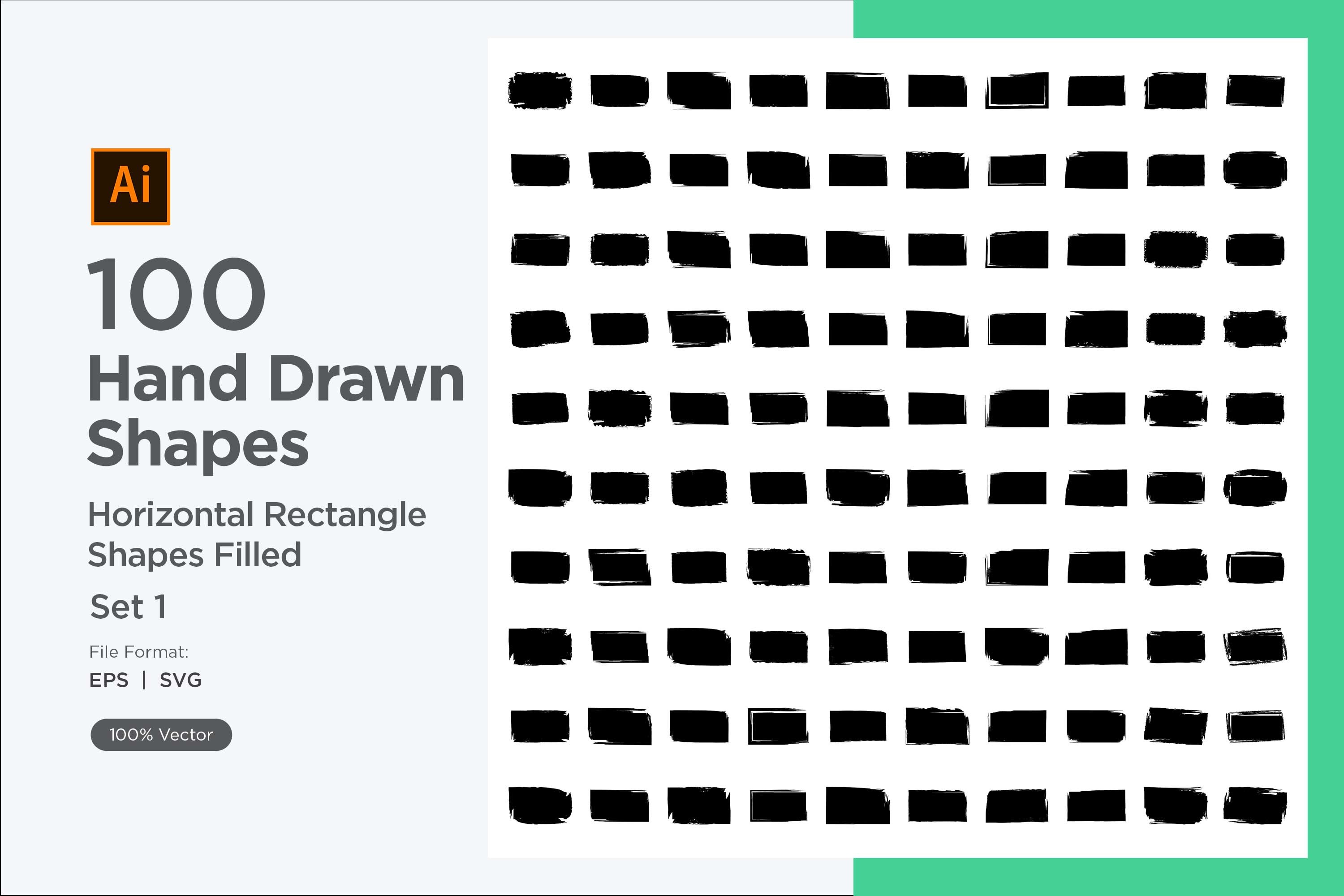 Horizontal Rectangle Shape Filled 100_1