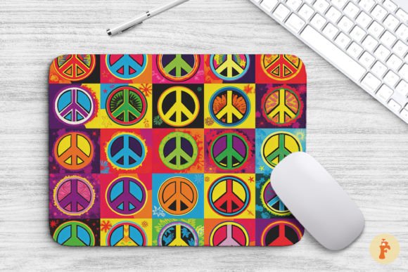 Mouse Peace Sign Hippie Peace Symbol Mouse Pad Designs Bundle Bundle · Creative Fabrica