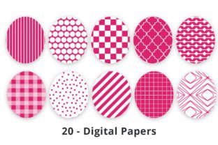 Pink Digital Scrapbook Paper Patterns Graphic by Lemon Paper Lab ...