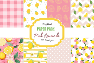 Pink Lemon Digital Paper Pack Graphic by Paper & Pattern Studio ...