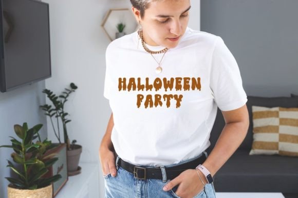 Retro Drip Font PNG with transparent background - Preview 2