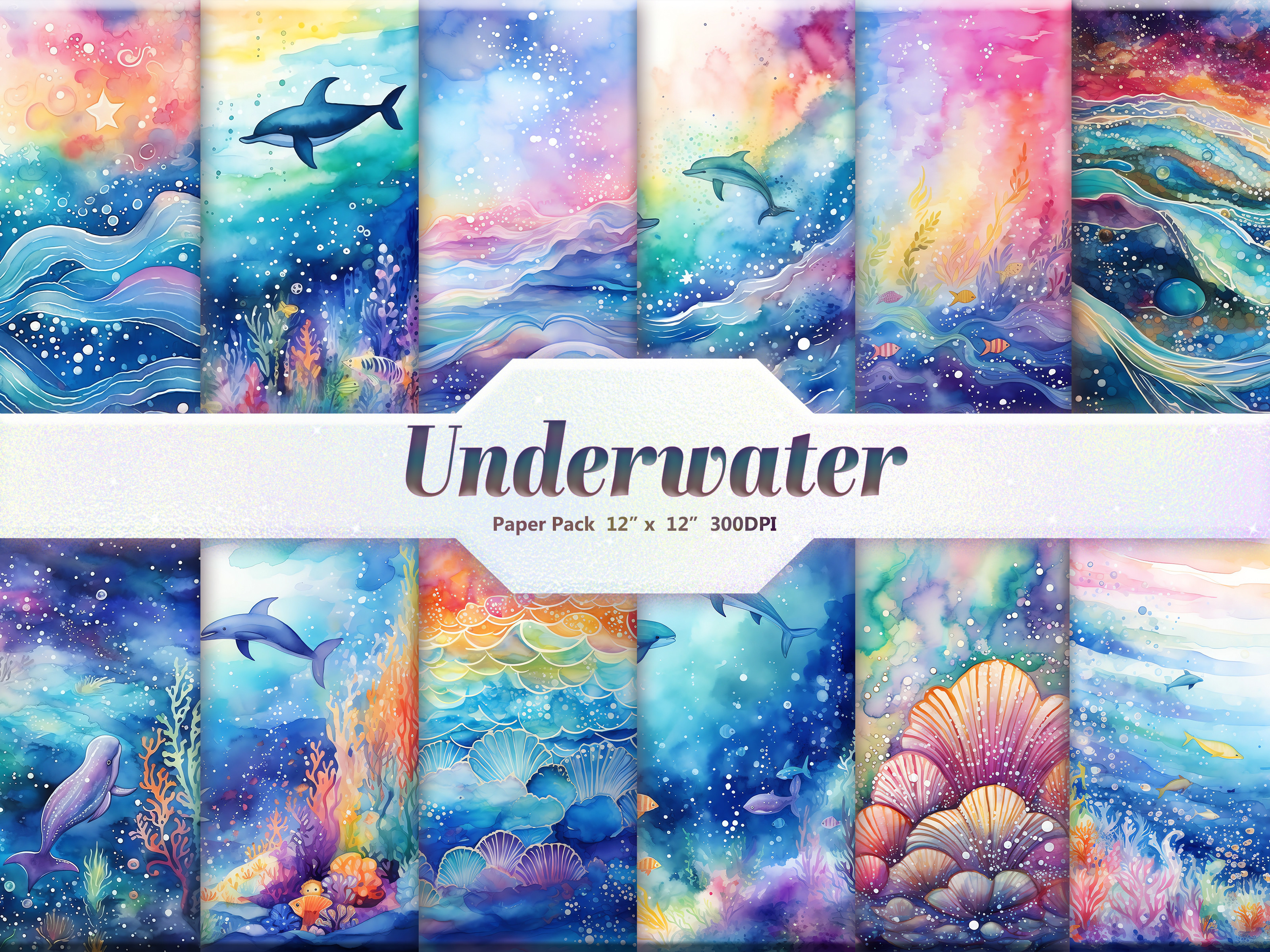 Underwater Digital Paper Pack Graphic by DifferPP · Creative Fabrica