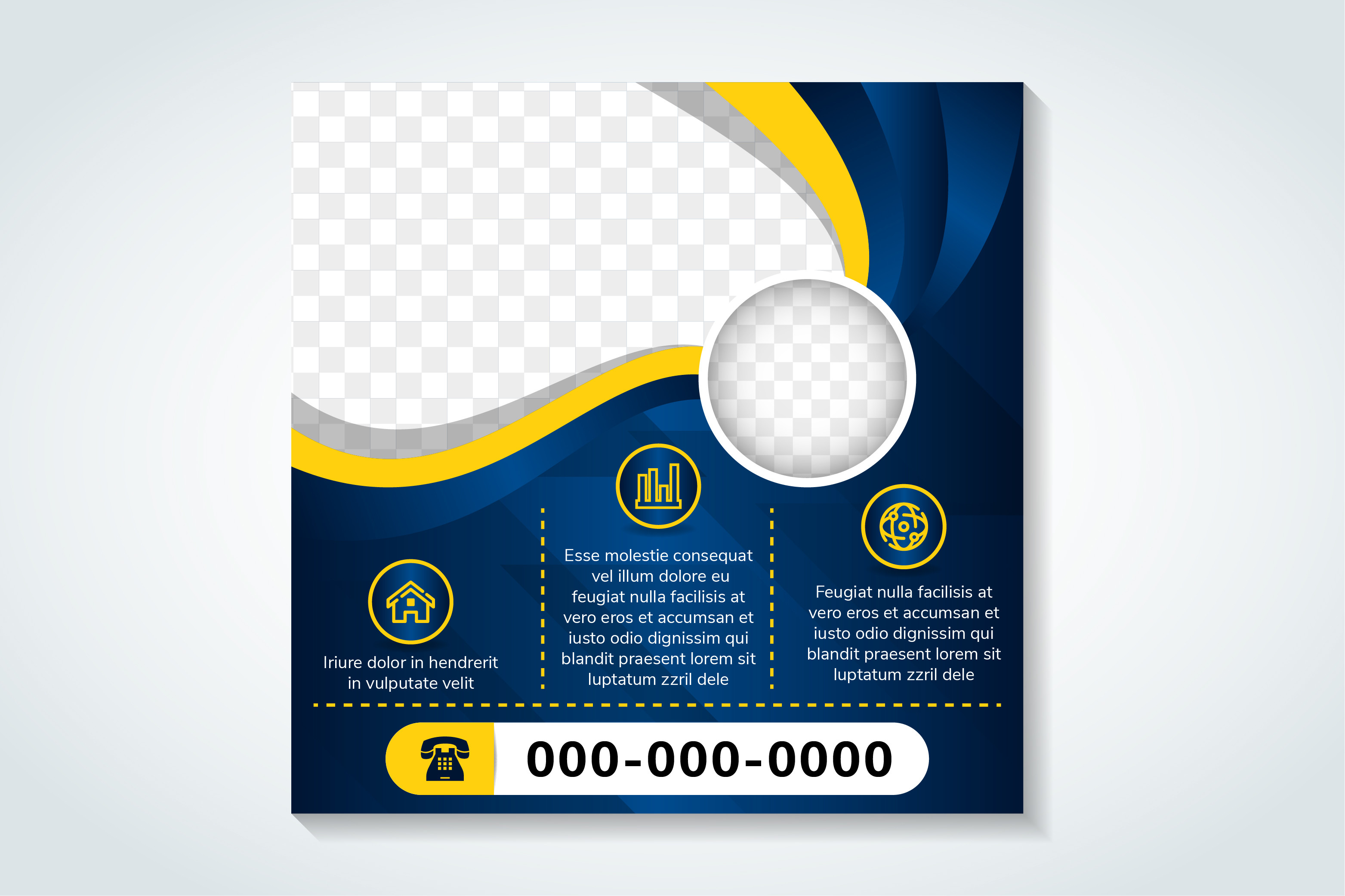 Blue Background Square Banner Graphic by noory.shopper · Creative Fabrica