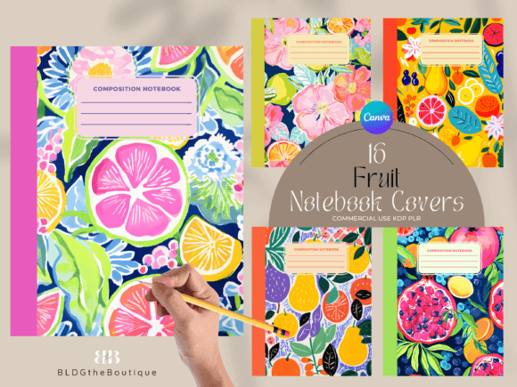 16 Fruit KDP Composition Journal Covers
