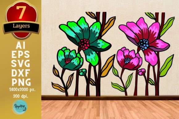 3D Layered Sweet Flowers Set V.1 Papierowe kwiaty Rękodzieło 3D SVG Przez NopNop Mandala design