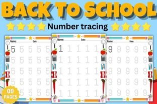 Back to School number tracing from 1 - 2