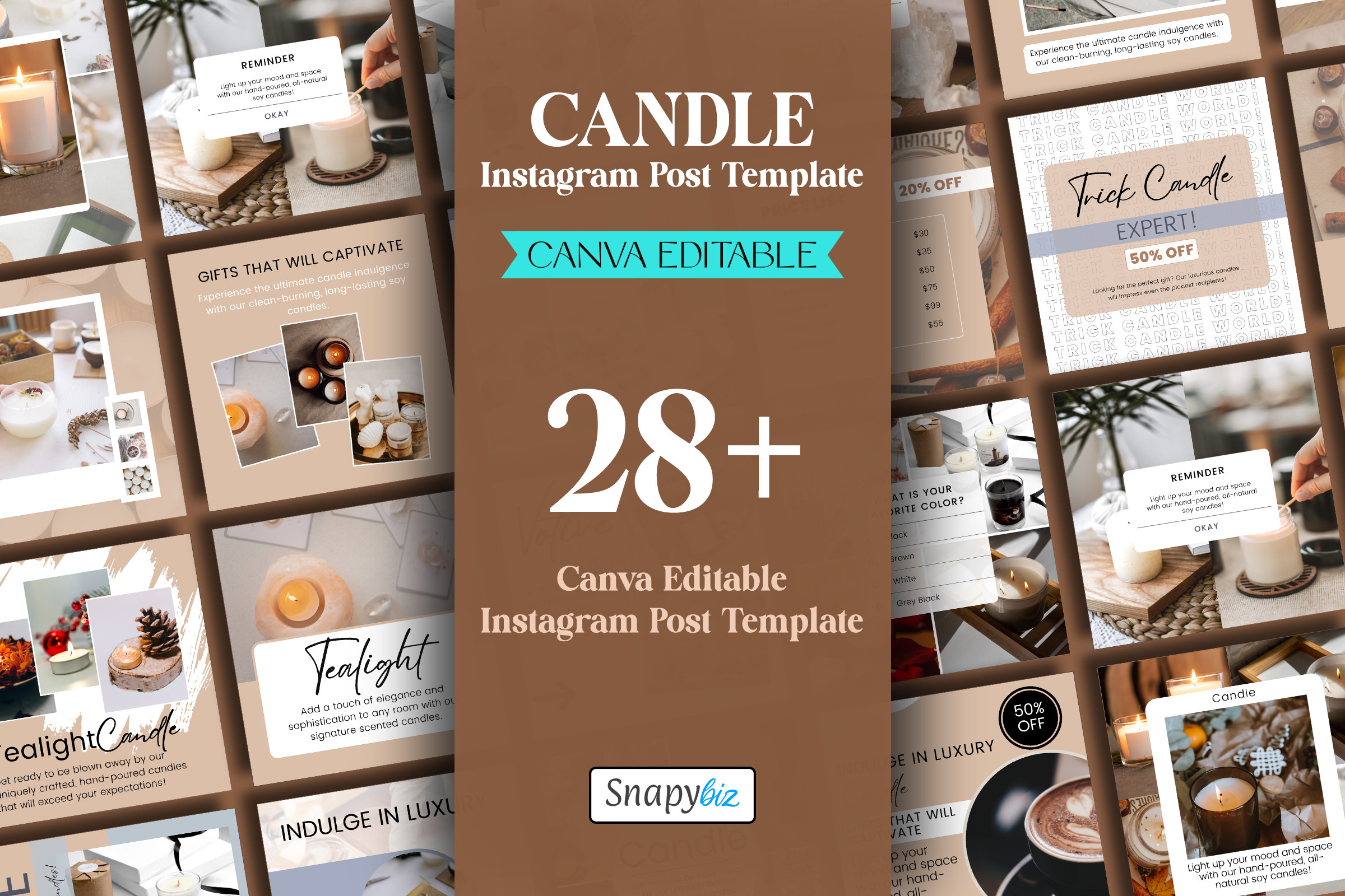 Candle Instagram Canva Post Template Graphic by SnapyBiz · Creative Fabrica