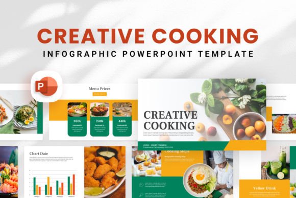 Preview of Creative Cooking - PowerPoint Template food presentation template