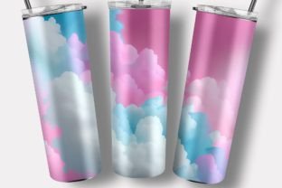 Pastel Clouds 20oz Skinny Tumbler Wrap Graphic by jallydesign ...