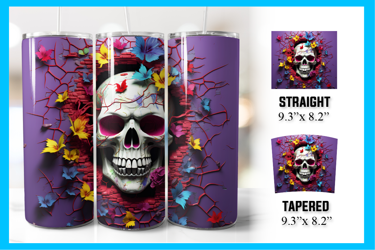 3D Skull Tumbler Wrap Sublimation Graphic by qasimgraphic1 · Creative ...