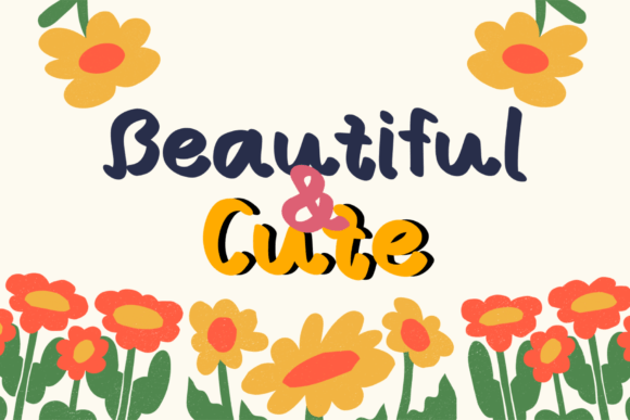 Beautiful & Cute Font PNG with transparent background - Preview 4