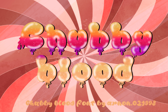 Chubby Blood Font PNG with transparent background - Preview 3